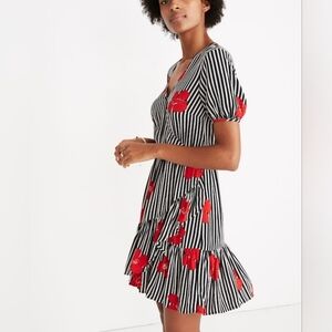 Madewell Ruffle-Wrap Dress in Candied Orchids